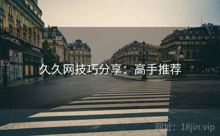 久久网技巧分享：高手推荐